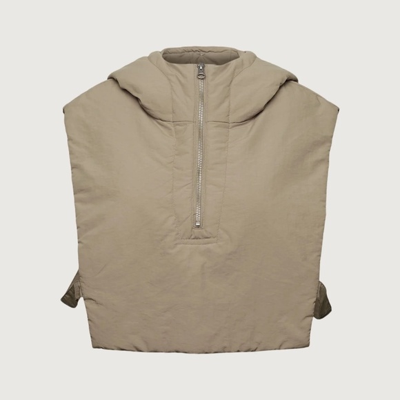 NWT! Oak + Fort Padded Hooded Vest |One Size | Olive Brown - Picture 2 of 9